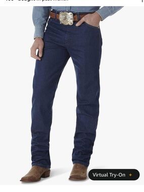 Prewashed Indigo Wrangler Cowboy Cut Original Jeans 33 x 32